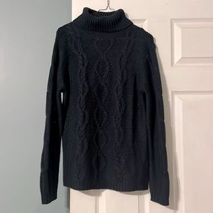 Blue knit turtleneck